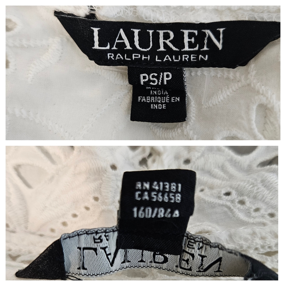 Lauren Ralph Lauren White Lace Eyelet Embroidered Open-Front Duster PS P - Picture 11 of 13